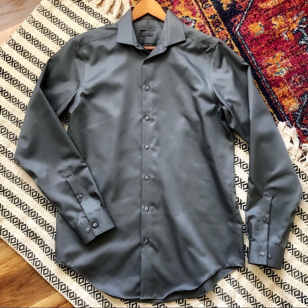 Calvin Klein | Grey Slim Tall Dress Shirt